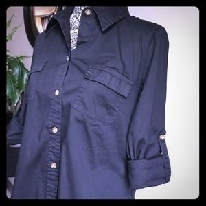 Women’s Casual Business Roll Up Shirt Size L